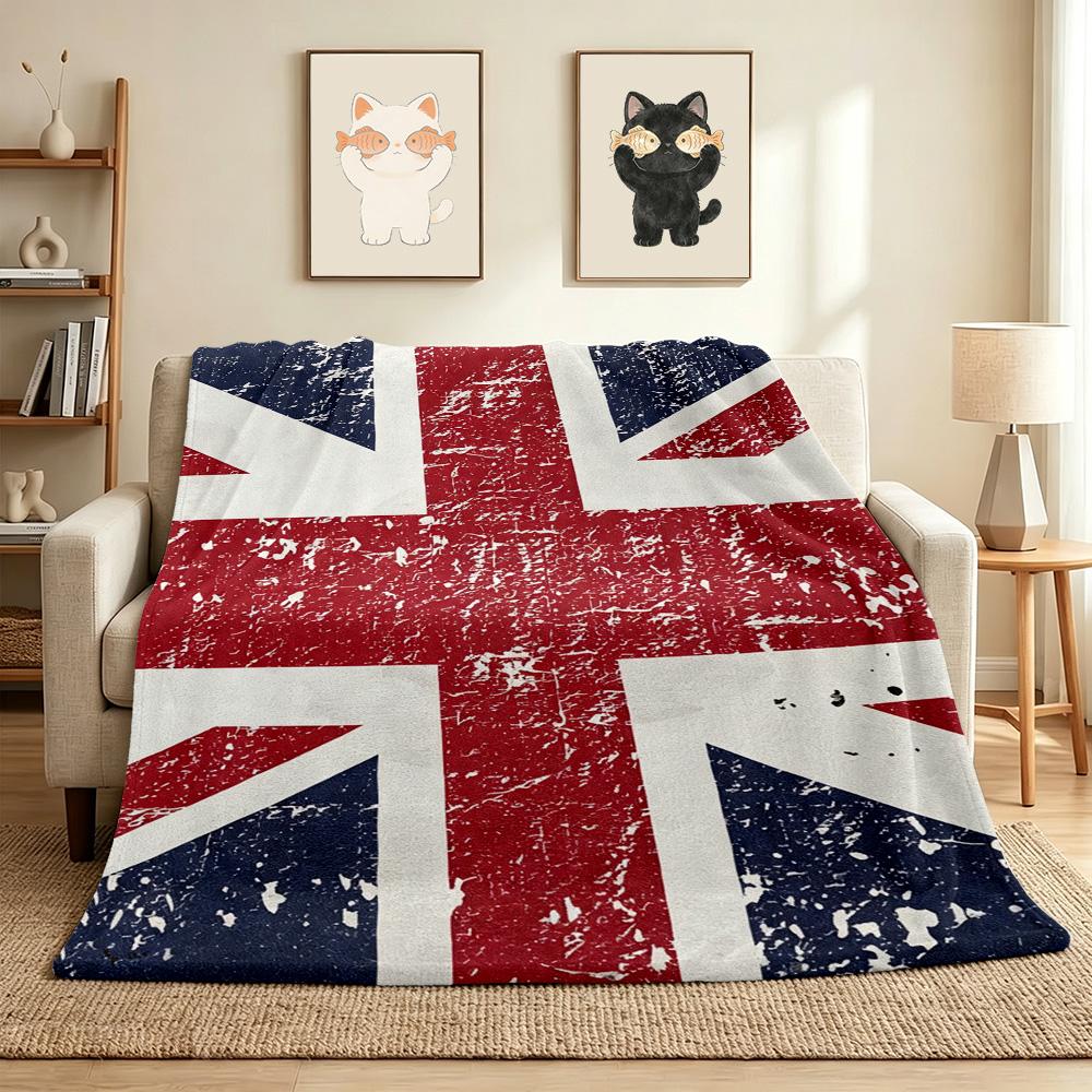 Union Jack Flannel Blanket Throw Blanket Soft Warm Sofa Bed Camping home Decor Unique Christmas Gift C9261028