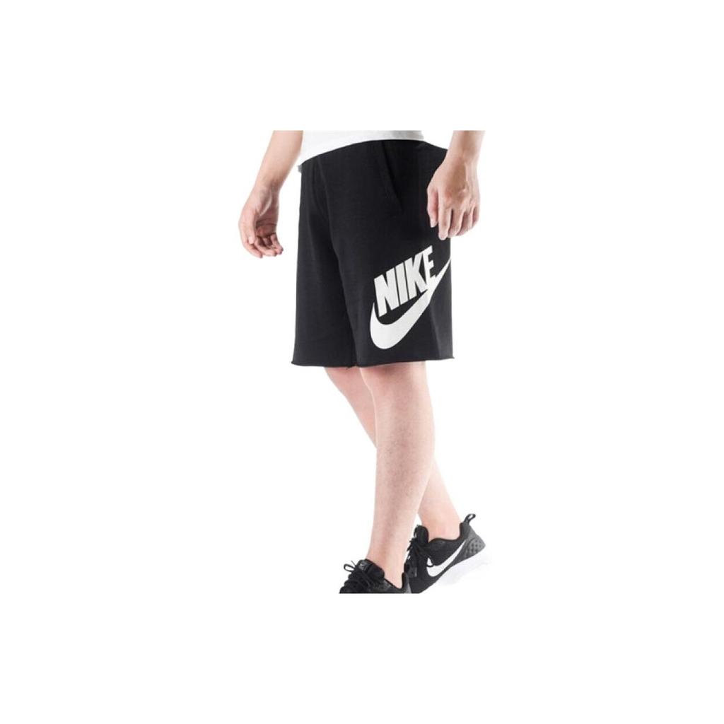 Nike Large Logo Print Drawstring Straight-Leg Sport Shorts Men Shorts Black AT5268-010