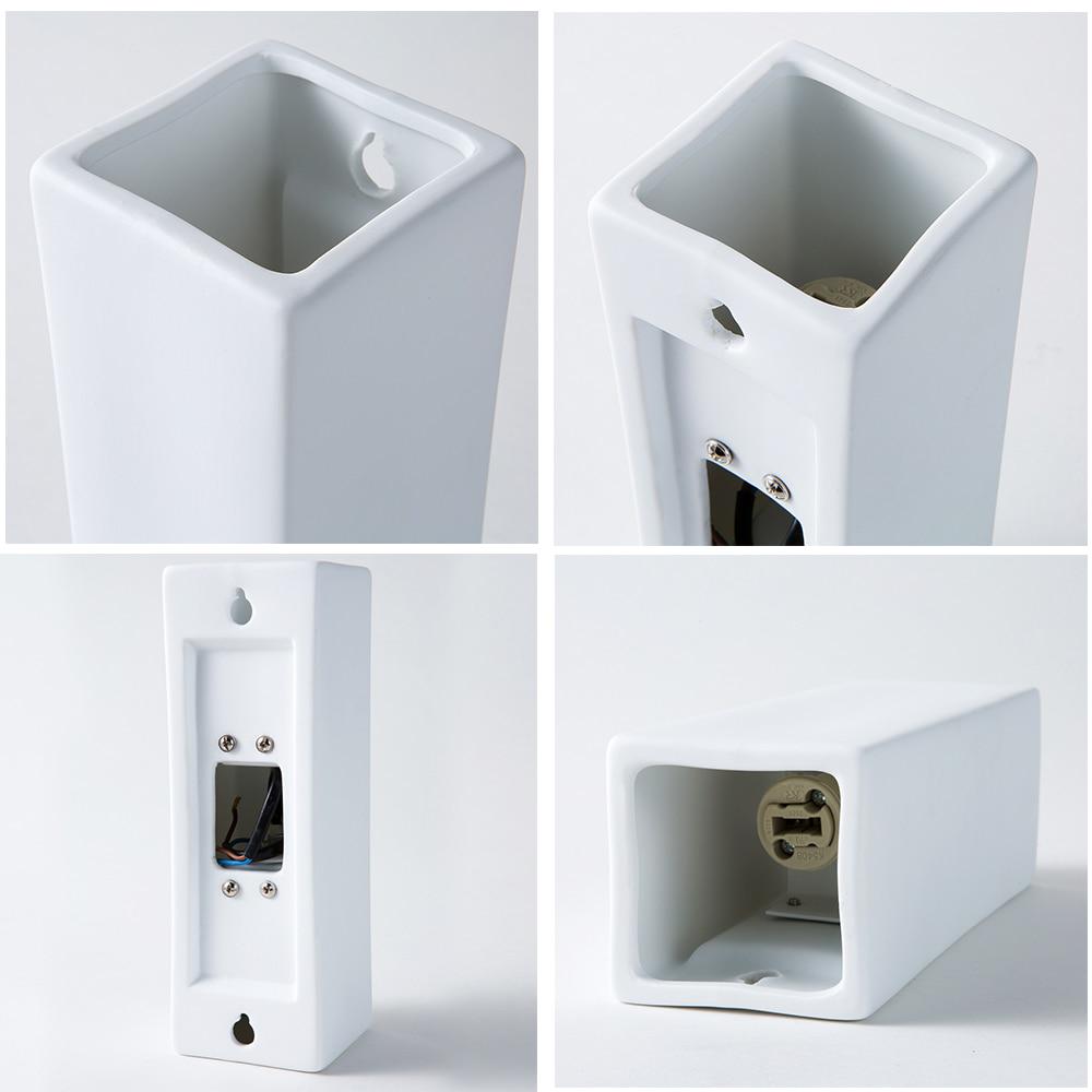 Modern Nordic Loft Simple White LED Wall Lamp Ceramic Lampshade Home Porch