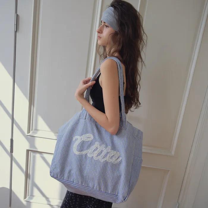 Stripe Eco Bag_CTA953(Blue)
