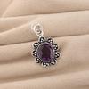 Natural Amethyst Gemstone 925 Sterling Silver Boho Jewelry Designer Pendant 1.37" For Women CP-40-1