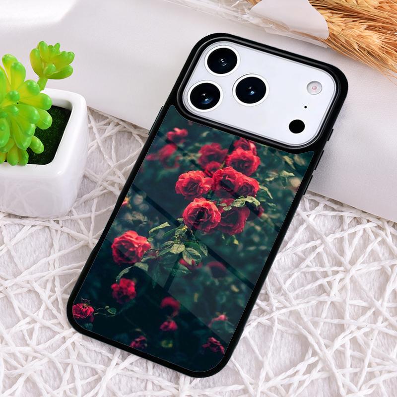 Red Rose Shockproof Phone Case for iPhone 17 Air 16e 15 11 12 14 13 Pro Max Cover Coque