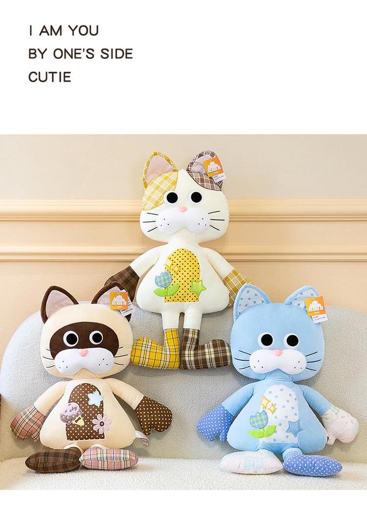 Kawaii Cat Plush Pillow - Cute Hugging Doll & Sleep Companion for Kids' Birthdays