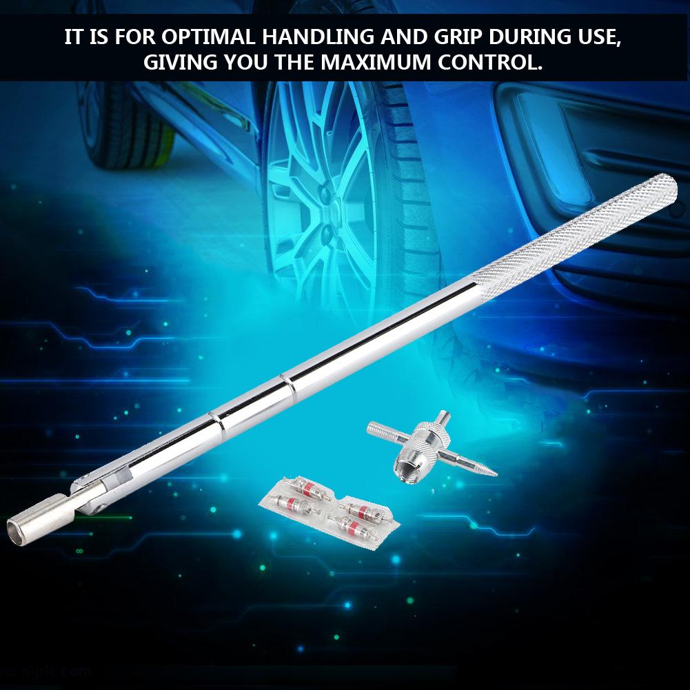 6Pcs Valve Stem Installation Tool Puller 10.5 Inch Car Tire Plug Core 5 Kit Remover Repair