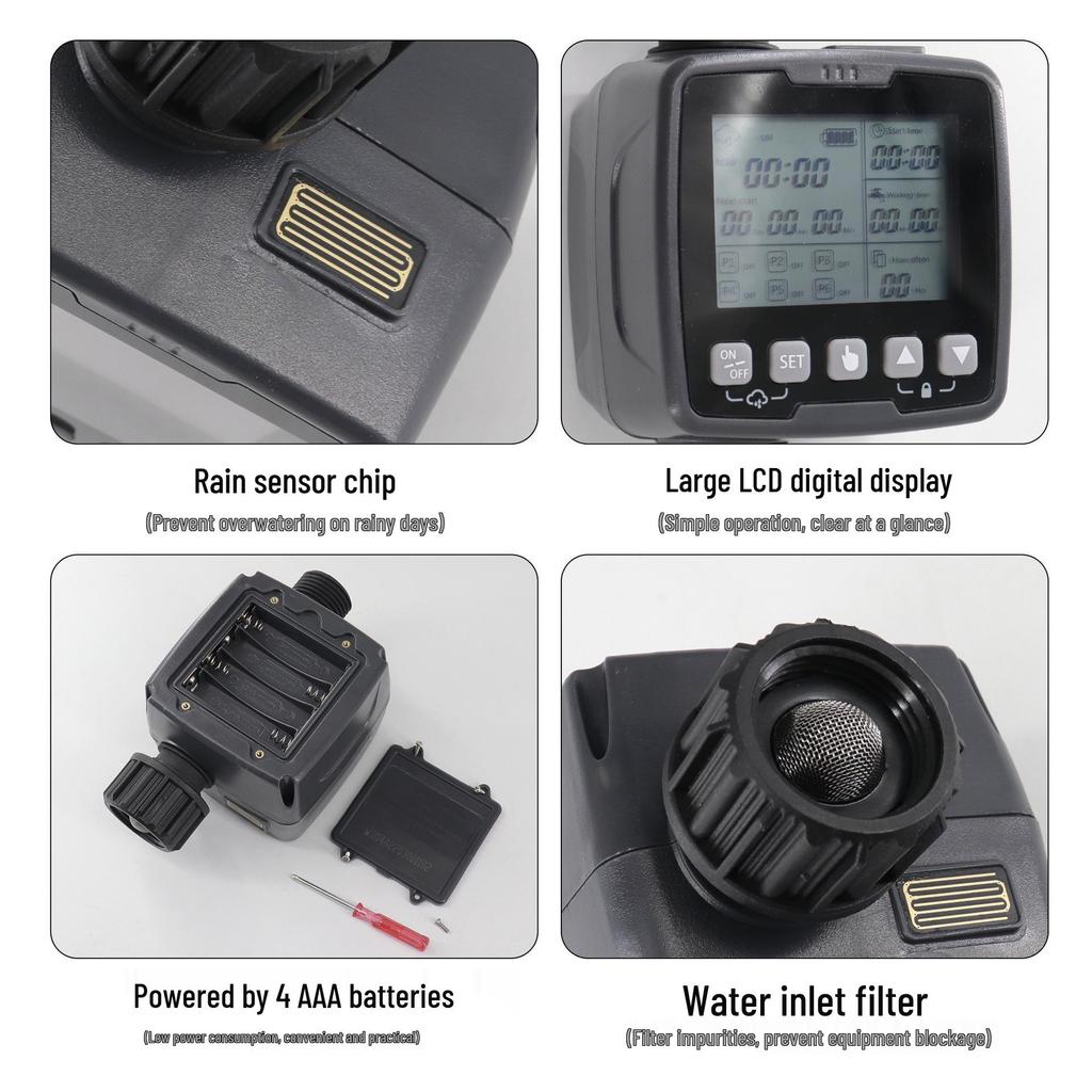 Smart Outdoor Garden Irrigation Timer with Rain Sensor