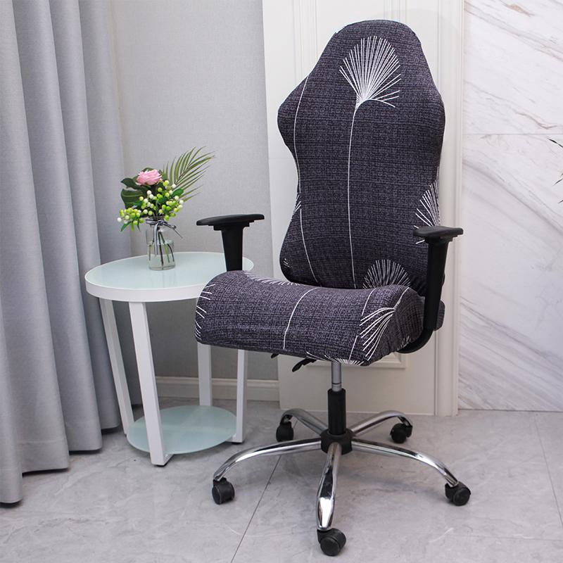1 Pcs Office Computer Gaming Chair Covers Stretch Armchair Gamer Seat Cover Flower Printed Racing Desk Rotating Slipcovers