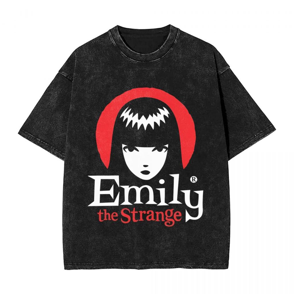 Harajuku Cotton Oversized TshirtMen Short Sleeve TeesEmily The Strange Summer Loose Washed Tops TShirt