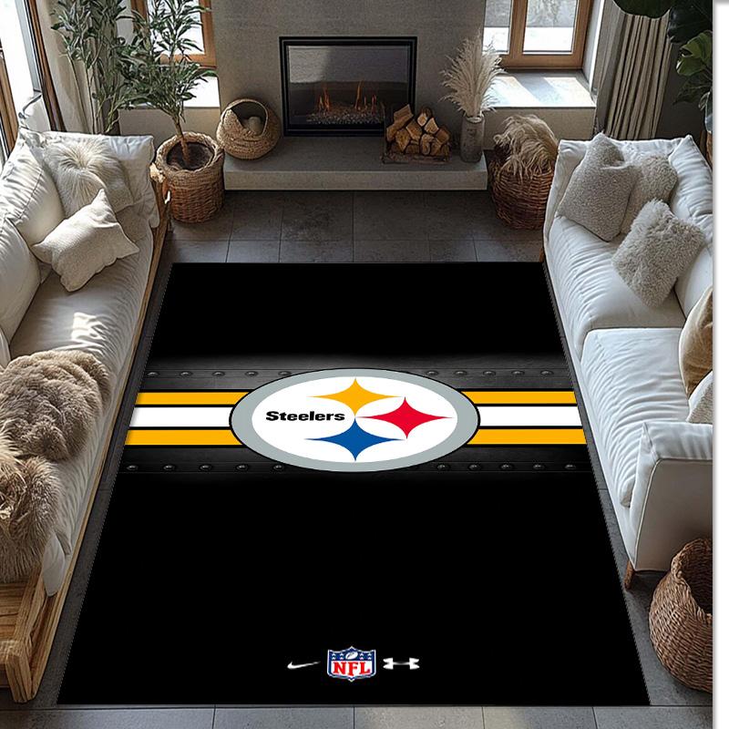 Pittsburgh Steelers Crystal Velvet Carpet Soft Anti?Slip Floor Mat Comfortable Home Living Room Bedroom Decor Rug