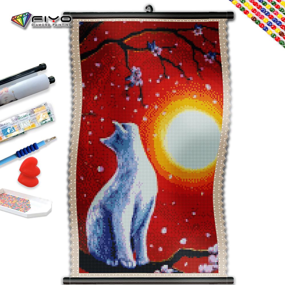 

5D DIY Рамка Алмазная картина Абстрактная Солнце-Белая кошка Вышивка крестиком Искусство Мультяшная мозаика с животными Рукоделие Украшение для дома