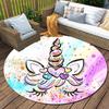 1Pc Cute Unicorn Circular Print Rug - Home Decoration Carpet For Living Room Bedroom Flooring Computer Chair Area Rug