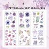 6Sheets PET Butterfly Plant Sticker DIY Scrapbooking Collage Supplies Creative Decor Stationery Junk Journal Aesthetics Stickers