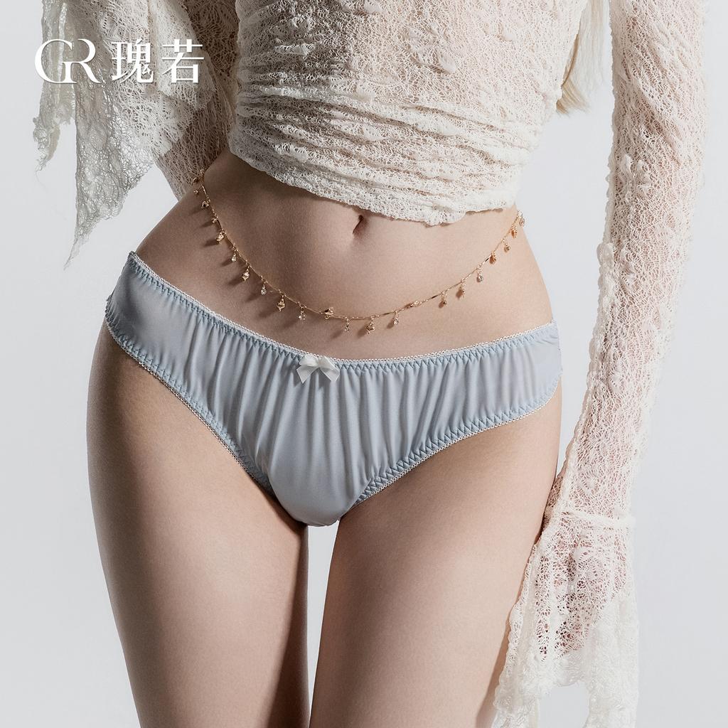 Women's Silky Lace Cutout Bow Comfy Low Rise Briefs