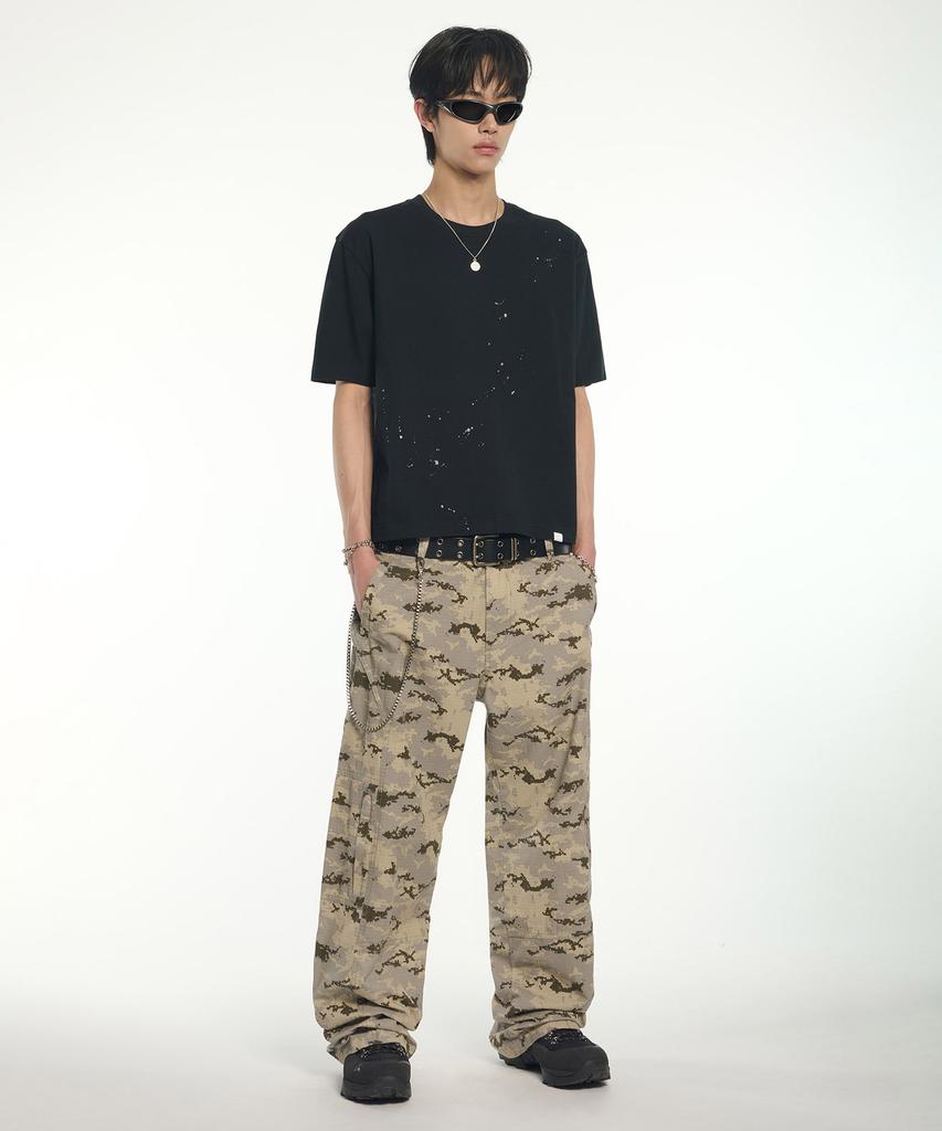 Nomaenyueol Nm Painted Crop T-Shirt - Black