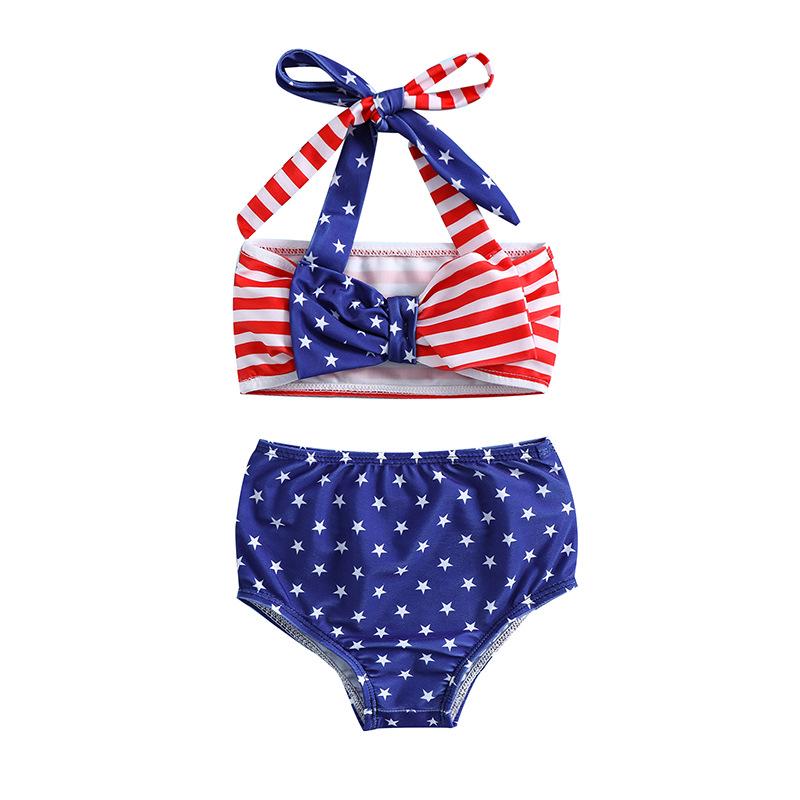 Girls' Summer Mermaid Bowknot Bikini Set - Cute Sling Two-Piece Swimwear