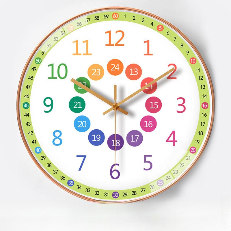 12-inch 30cm Learning Early Education Automatic Timing Radio Clock Home Living Room Bedroom Mute Clock Hanging
