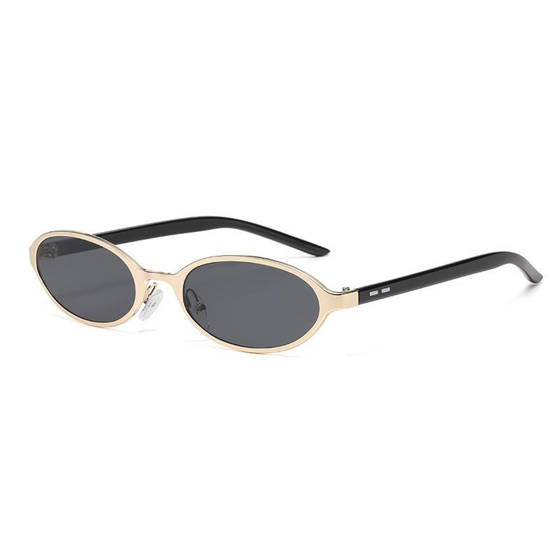 Uv400 Oval Sunglasses For Women With Metal Frame And Brown Lenses For Travel Parties