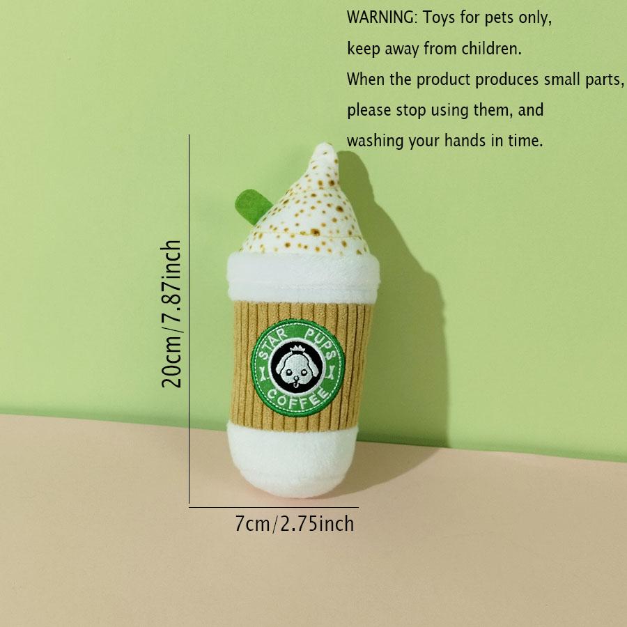 

Плюшевая жевательная игрушка для собак и кошек, кофейная чашка, дизайн из флиса, прочная жевательная интерактивная игрушка для моляров для домашних животных, аксессуары для собак