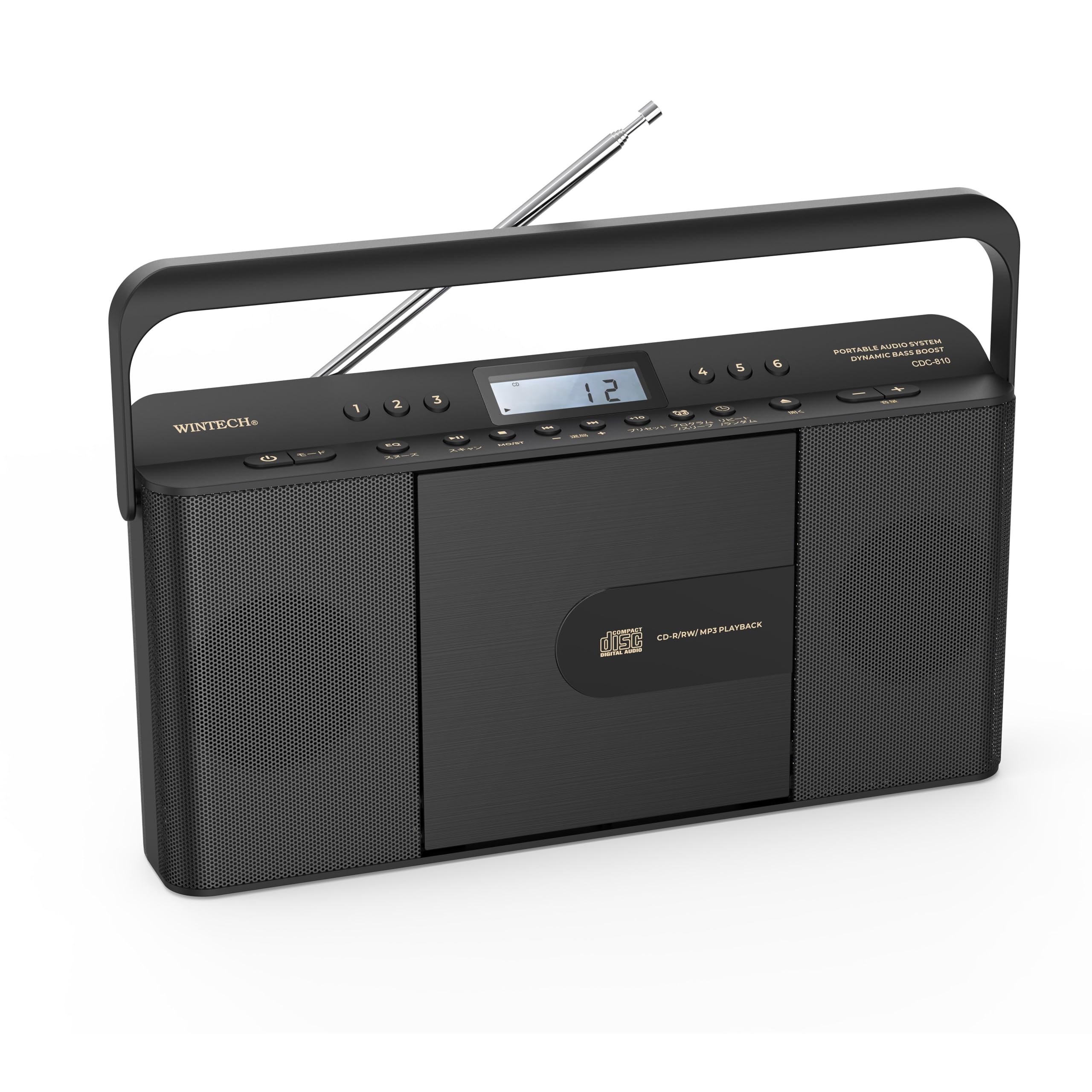 

Часы WINTECH FM Белая модель Черная модель Вертикальный тонкий дизайн Двойной будильник Функция повтора Таймер сна 4 батарейки AA Адаптер переменного тока 100 В Hiroka Bussan [CD чёрный