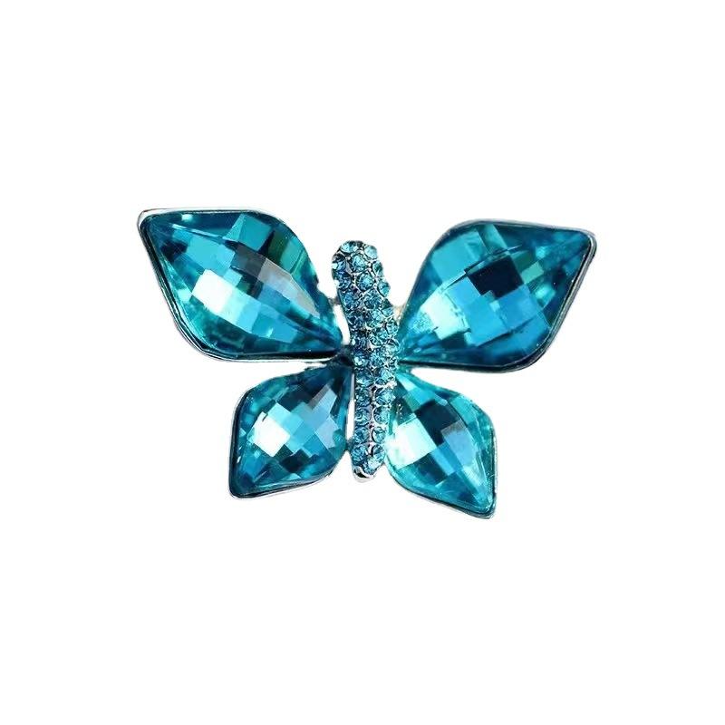 Blue Crystal Butterfly Brooch - An Elegant and Upscale Accessory for Your Clothing and Jewelry Collection.