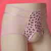 Large Size Couple Lingerie Underwear Leopard Lace Crotchless Panties Hollow Out Briefs Femboy Crossdressers Roleplay Nightwear
