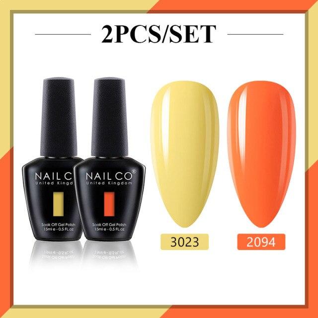 NAILCO 2 цвета, 15 мл, набор гель-лаков для ногтей Vernis, полуперманентный УФ-светодиодный гель для дизайна ногтей, принадлежности для профессионалов, отмачиваемый верхний слой