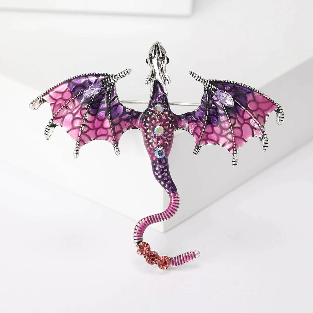 Enamel Flying Dragon Brooches for Men Dragons Pins 8-color Available Office Party Friend Gifts Accessories