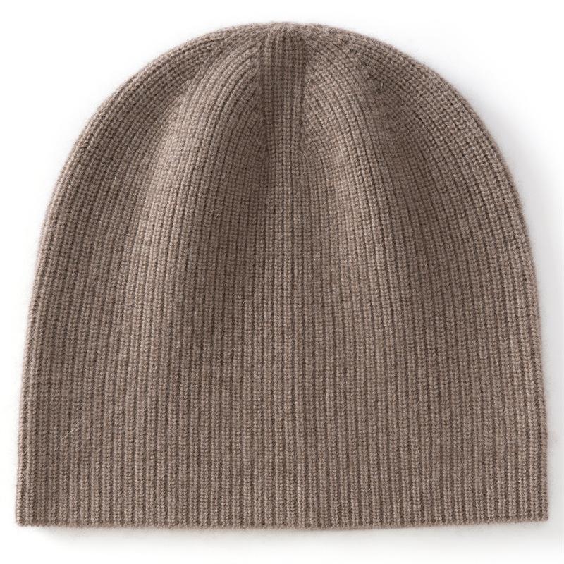 Autumn and winter new cashmere blended warm knitted big head circumference men's and women's cashmere hats