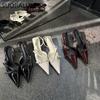 Mode SUOJIALUN 2024 Frühling Neue Marke Damen Sandale Mode Spitzschuh Slipper Flach Slingback Sandale Dünner Hoher Absatz Pumps Schuhe
