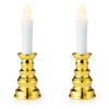 (Made In Japan Quality Flameless Candles) LED Candles for Buddhist Altars, Electric Candles, LED Candles, Safe, Gold, 2 Medium Candles