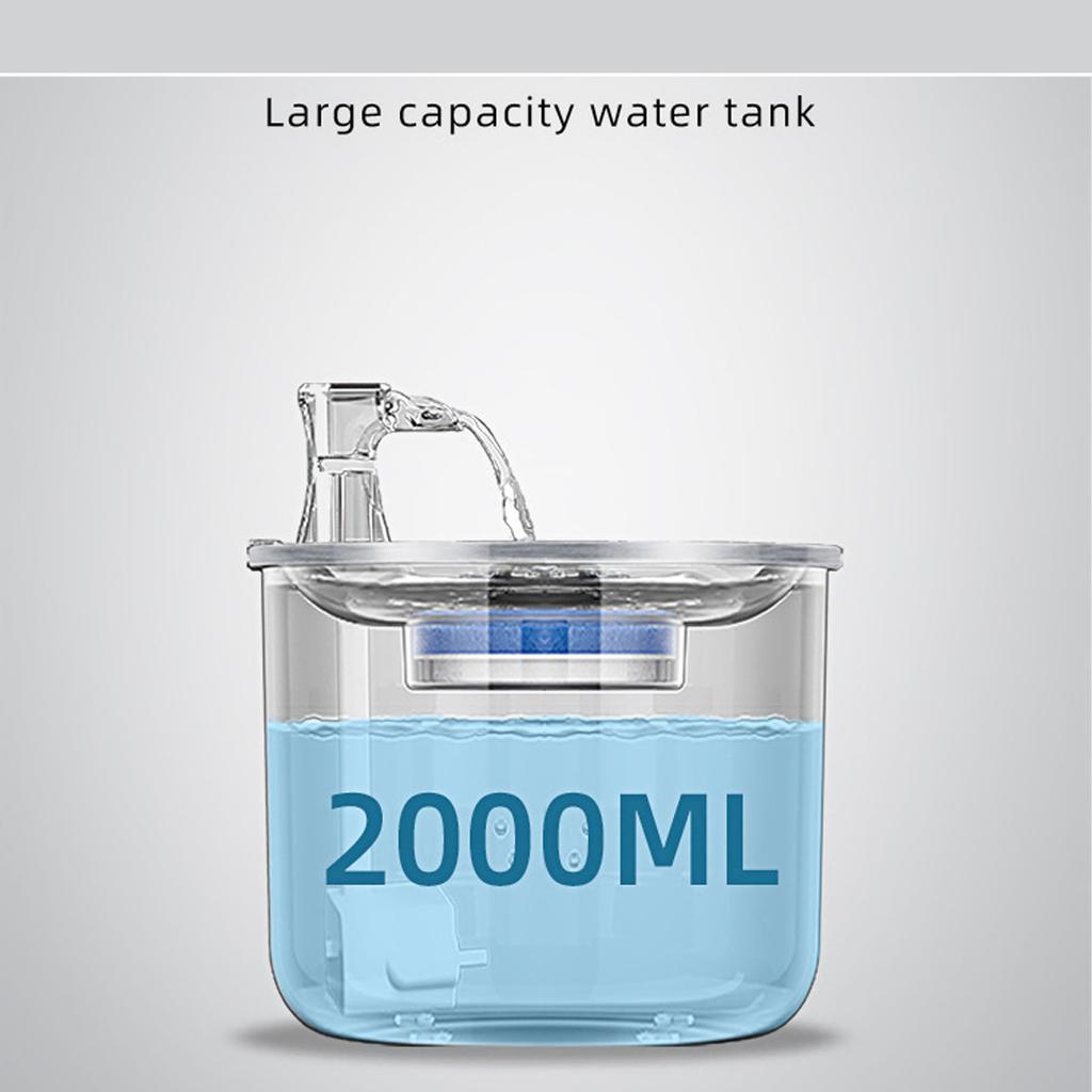 Cat Water Fountain Smart Super Silent Automatic Circulation Filtration Stainless Steel Pet Fountain EU Plug