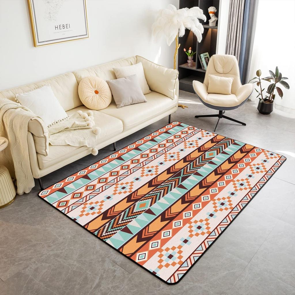 Western Aztec Living Room Rug Exotic Nordic Style Bohemian Floor Mat Ethnic Tribal Arrow Doormat Country Retro Geometric Carpet