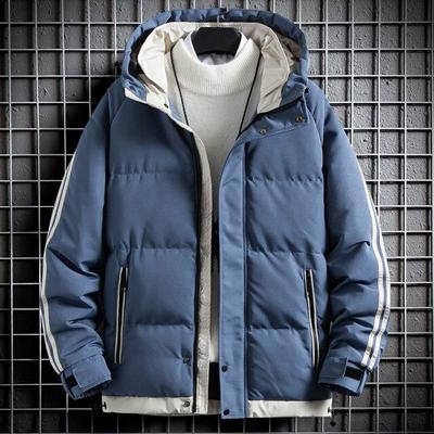 Men Winter Jacketswarm Thick Hooded Outwear Coats Brand Patchwork Hat Parkas Men Windproof Zipper Men 'S Windbreaker