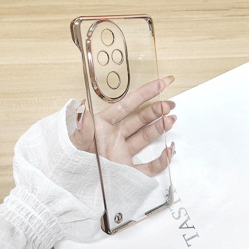 Plating No Borders Transparent Phone Case For Honor 200 Pro 200Pro Electroplated Clear Ultra Thin Clear Hard Back Bumper Cover