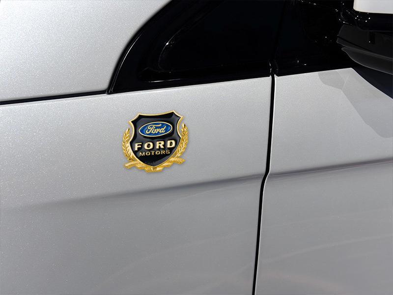 2pcs Metal Wheat Ears Emblem Decor Car Side Window Body Sticker for Ford ST Racing Mustang Shelby Focus MK2 MK3 MK5 Fiesta MK7