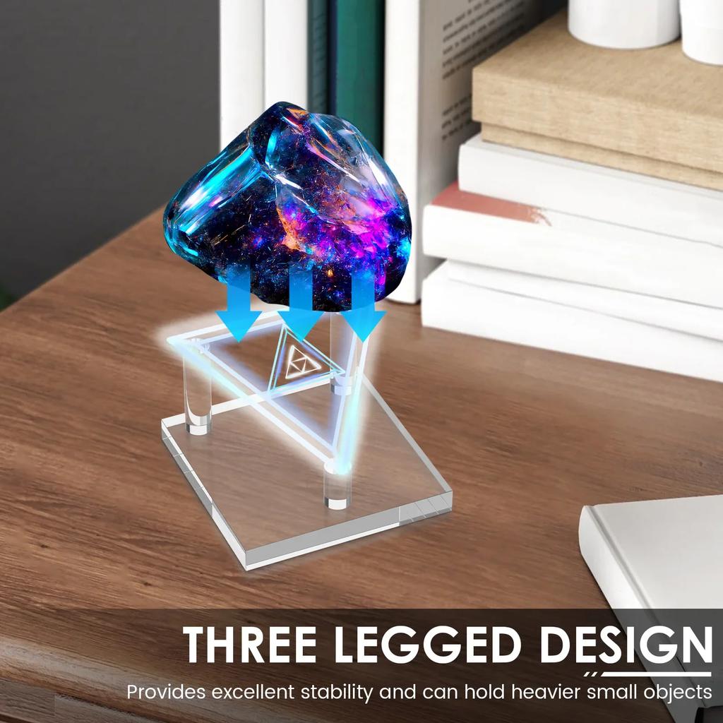 4 Pcs Clear Acrylic Crystal Display Stand For Fossil Gemstones Coral Geodes Seashells Rock Mineral Agate Small Collectibles