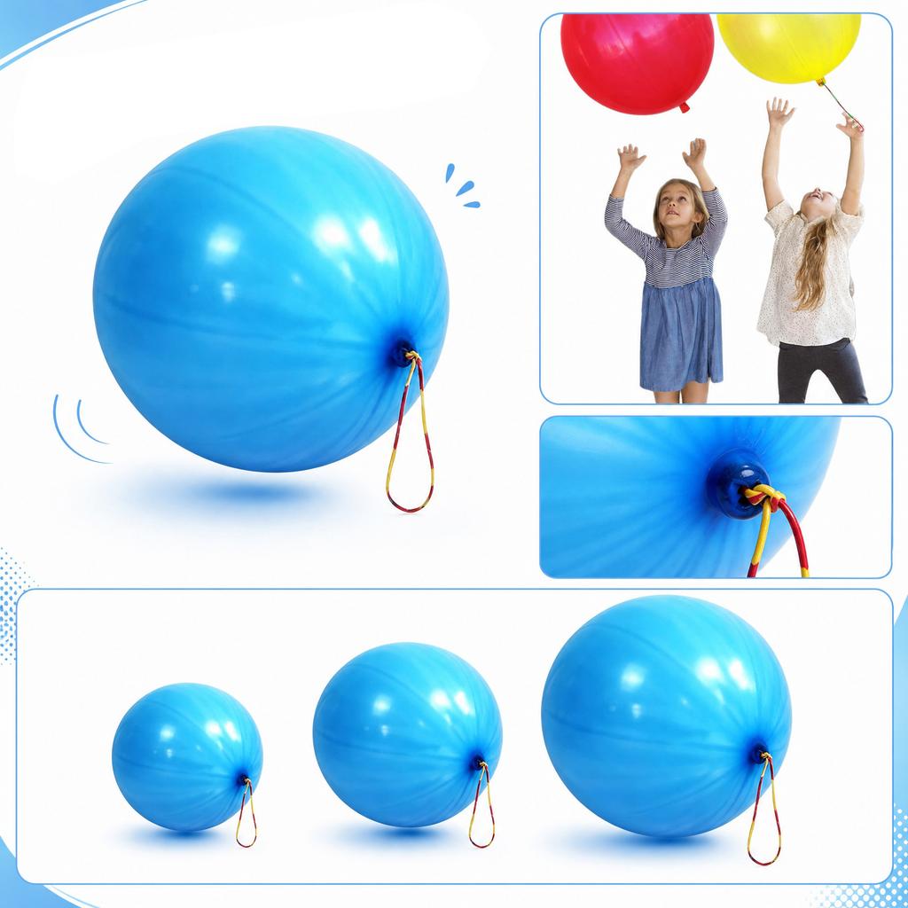 50pc Elastic Latex Throw Balls with Strap Hand Toss Balls Suitable for Indoor Outdoor Sports Games and Hand Reflex Training Toys