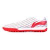 Li-Ning Comfortable Trendy TF (Rubber Studs) Artificial Turf PU Non-Slip Wear-Resistant Soccer Shoes Men Soccer Shoes White Red ASFU061-4