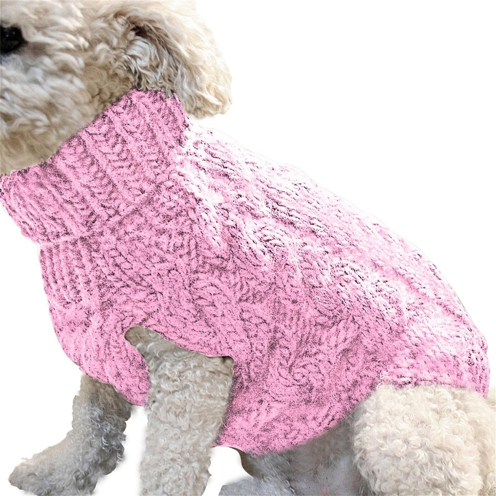 

New And Winter Clothes Pet Sweater Small And Medium Sized Dog Knitting S розовый