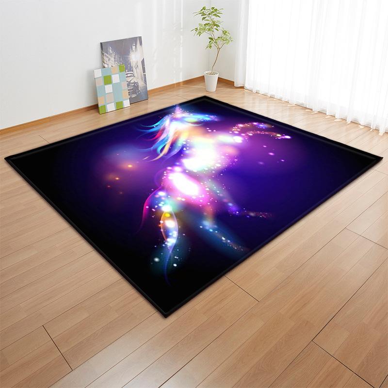 Cartoon Pink Rainbow Unicorn Carpet Soft Girl Room Rugs and Carpets for Home Living Room Cute Kids Bedroom Play Mat Home Decor