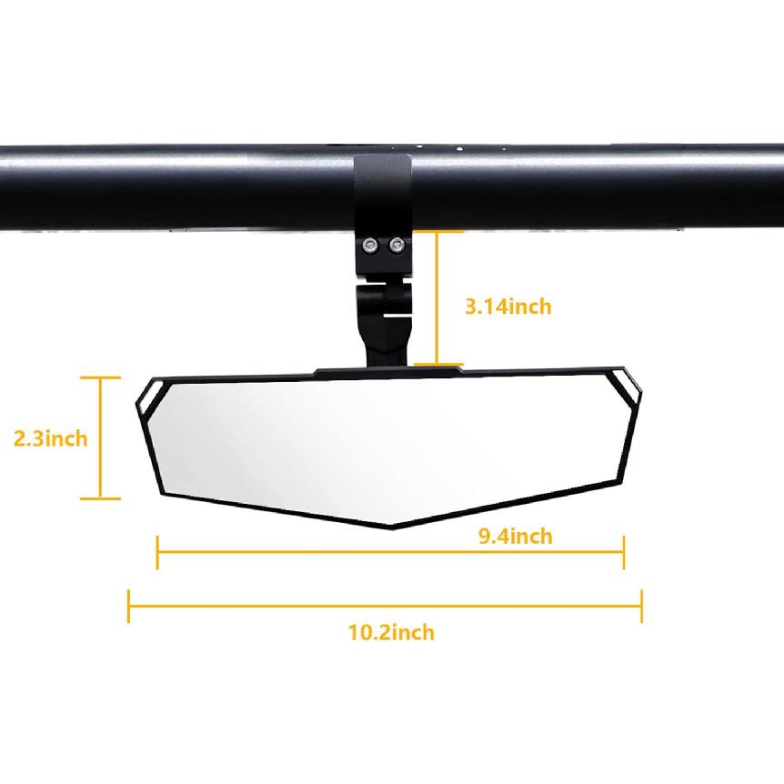 UTV Rear View Mirror, RZR Center Rearview Mirror 1.5"-2" Roll Bar Mount Compatible with Polaris RZR General, Pioneer, Talon, Can Am Commander