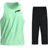 Li-Ning Summer Mens Solid Color Vest Comfortable Breathable Quick-Dry Skin-Friendly Simple Versatile Casual Sports Suit Men suit YVSW033-2+AKLU881-1