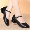 One-word Buckle, Spring and Autumn Square Head Mary Jane Shoes Women's Single Shoes Work Shoes Leather Shoes Women's Shoes