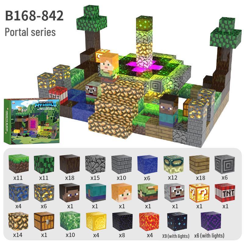 2.0cm DIY Magnetic Building Blocks with Lights - Magnetic Cubes Military Engineering Farm Set