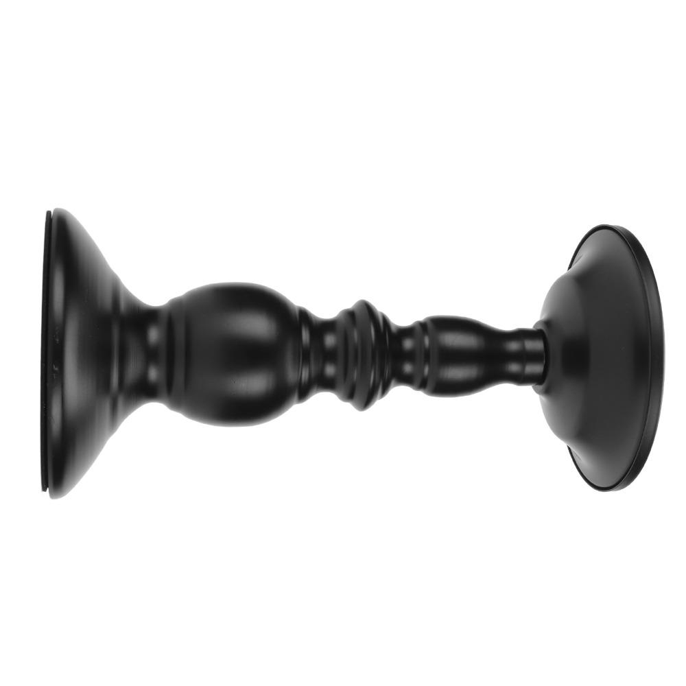 Polished Surface Black Candlestick Holders Iron Metal Candle Stand Coffee Table Decor