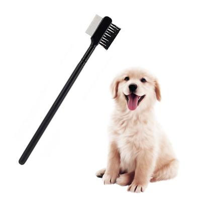 Spazzola per pettine per occhi per animali domestici Spazzola per smacchiatore per animali domestici Pettine per toelettatura per occhi Spazzola a doppia faccia Forniture per cani di piccola taglia