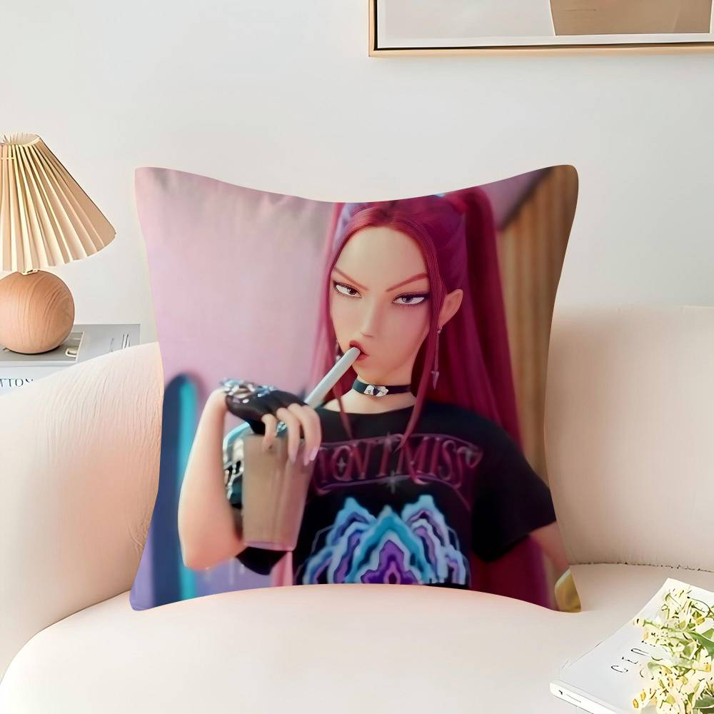 Demon Hunters Mira Throw Pillow Cover 45x45cm Soft Cozy Decorative Pillowcase Covers With Zipper For Couch Sofa Bedroom