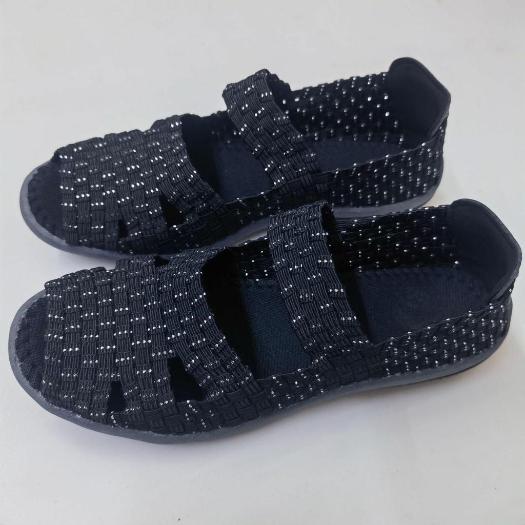 Korean Style Elastic Woven Women's Casual Sneakers