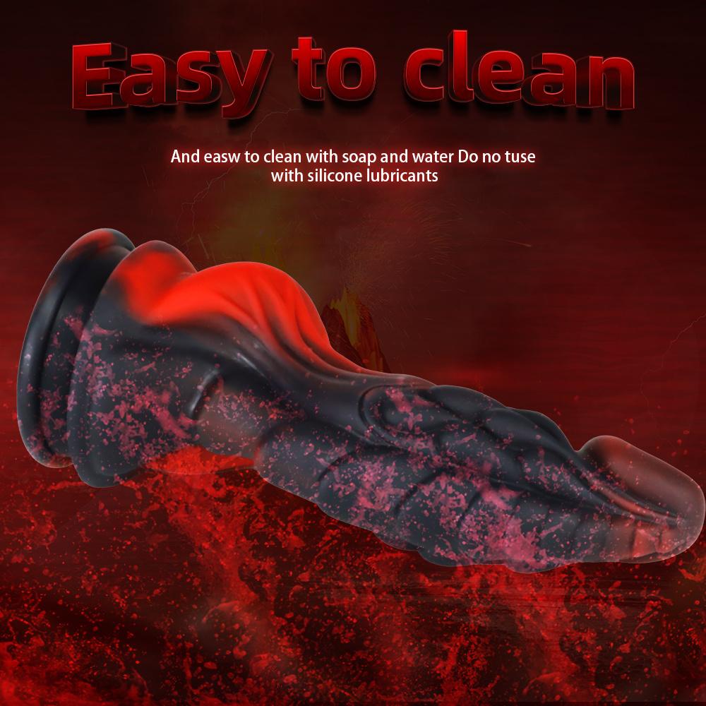 Black Unicorn Mixed Color Liquid Silicone Big Penis Simulation Posterior Anal Plug Fake Penis Adult Products