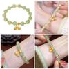 Trendy Glass Bead Bracelet Lotuses Flower Pendant Handchain Traditional Chinese Style Jewelry Gift Wedding Accessories
