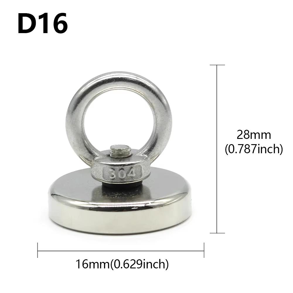 D16-D90mm Super Strong Neodymium Fishing Hook N52 Heavy Duty Magnet Neodymium Magnet with Countersunk Hole Eyebolt